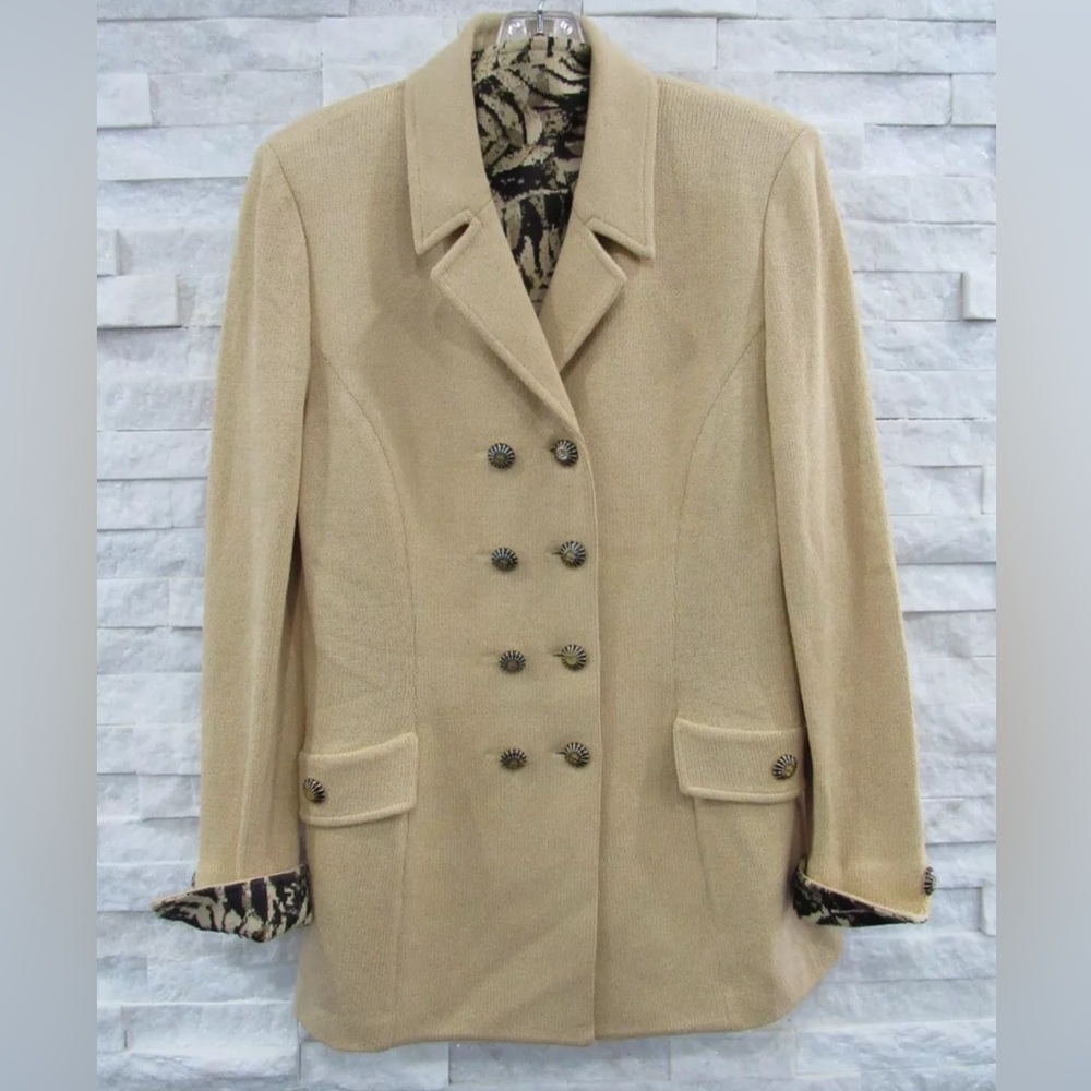 2 pc St John Camel Santana Knit Blazer & Tank - 2/S (fits M) EUC